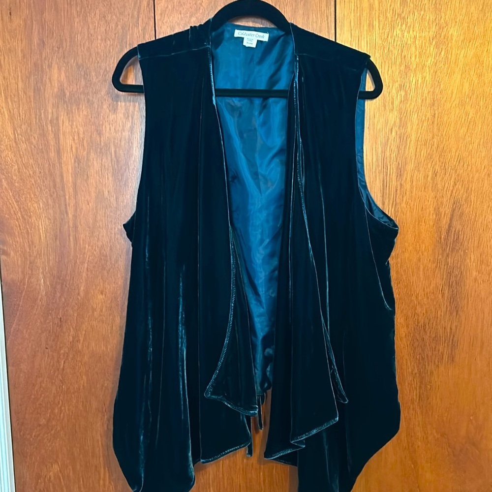 Dark green velvet vest